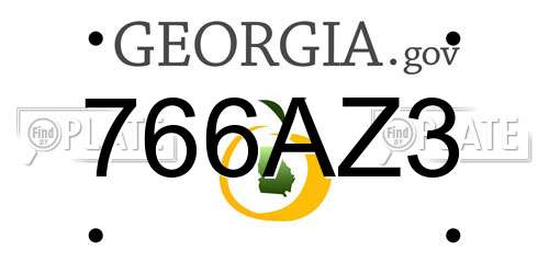 766AZ3 Georgia License Plate