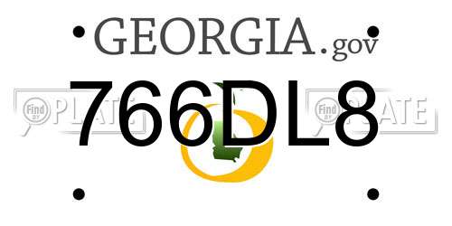 766DL8 Georgia License Plate