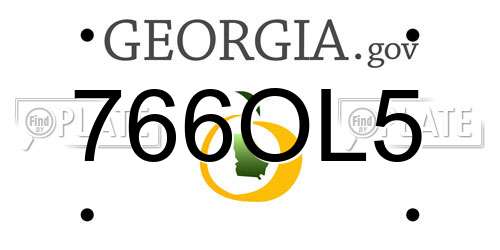 766OL5 Georgia License Plate