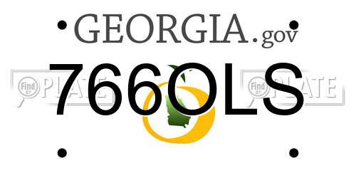 766OLS Georgia License Plate