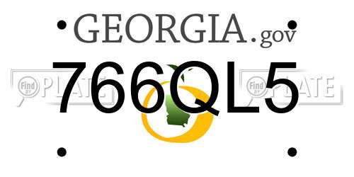766QL5 Georgia License Plate