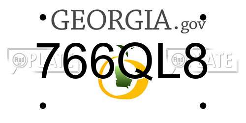 766QL8 Georgia License Plate