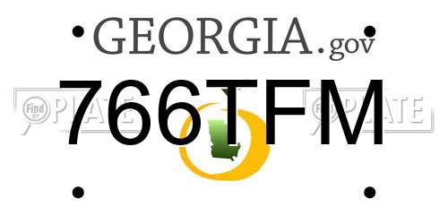 766TFM Georgia License Plate