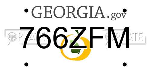 766ZFM Georgia License Plate