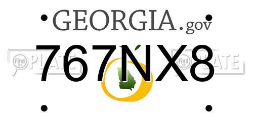 767NX8 Georgia License Plate