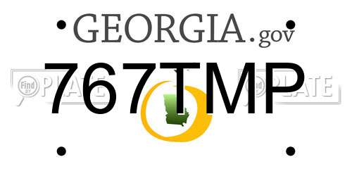 767TMP Georgia License Plate
