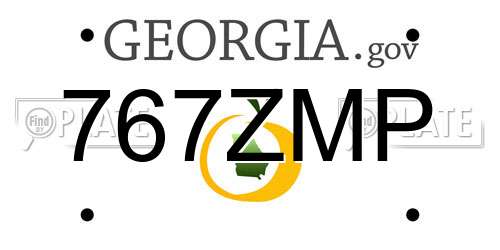 767ZMP Georgia License Plate