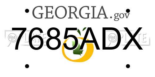 7685ADX Georgia License Plate
