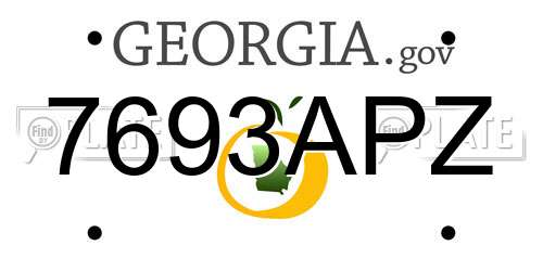 7693APZ Georgia License Plate
