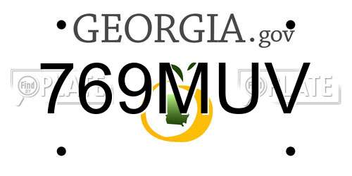 769MUV Georgia License Plate