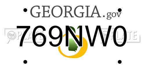 769NW0 Georgia License Plate