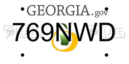 769NWD Georgia License Plate