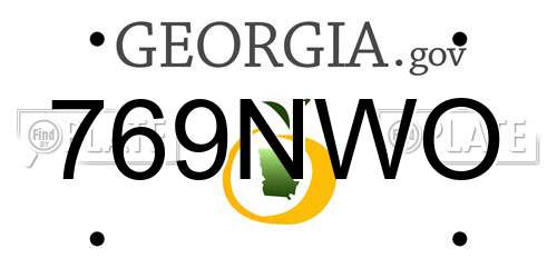 769NWO Georgia License Plate