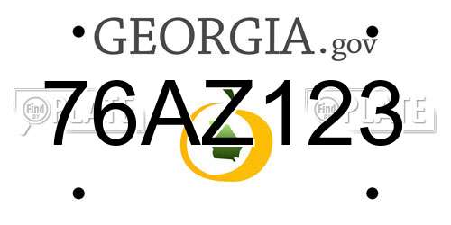 76AZ123 Georgia License Plate