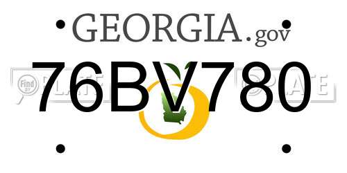 76BV780 Georgia License Plate