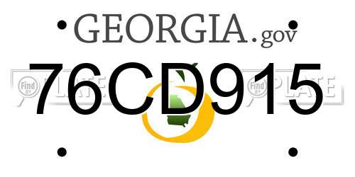 76CD915 Georgia License Plate