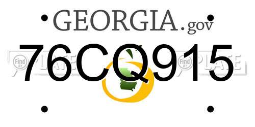 76CQ915 Georgia License Plate