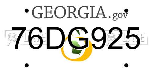 76DG925 Georgia License Plate