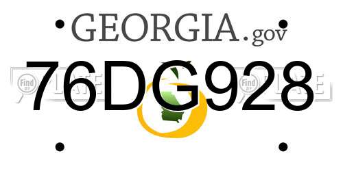 76DG928 Georgia License Plate