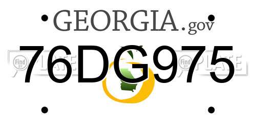 76DG975 Georgia License Plate