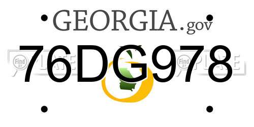 76DG978 Georgia License Plate