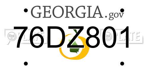 76DZ801 Georgia License Plate