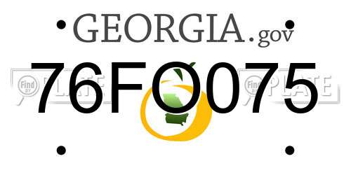 76FO075 Georgia License Plate