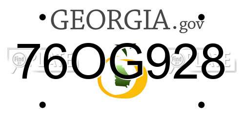 76OG928 Georgia License Plate