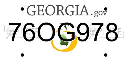 76OG978 Georgia License Plate