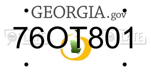 76OT801 Georgia License Plate