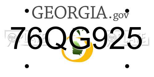 76QG925 Georgia License Plate