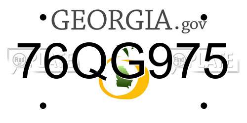 76QG975 Georgia License Plate