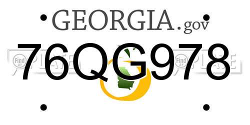 76QG978 Georgia License Plate