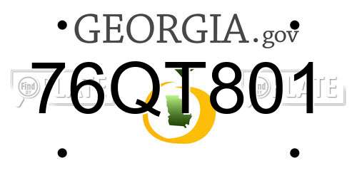 76QT801 Georgia License Plate