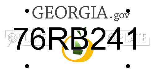 76RB241 Georgia License Plate