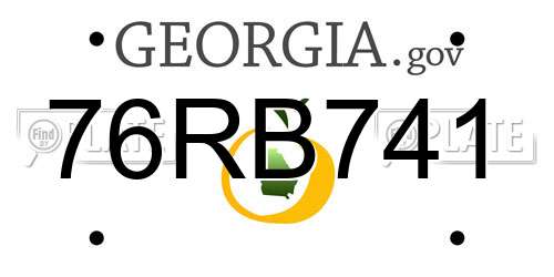 76RB741 Georgia License Plate