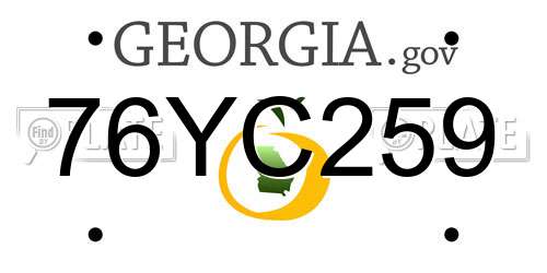 76YC259 Georgia License Plate