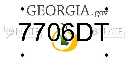 7706DT Georgia License Plate