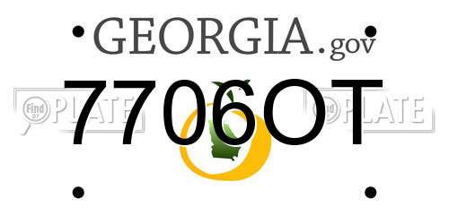 7706OT Georgia License Plate