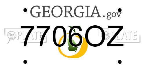 7706OZ Georgia License Plate