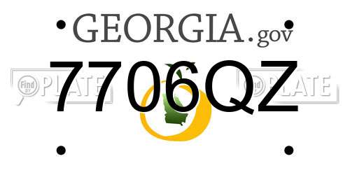 7706QZ Georgia License Plate