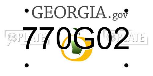 770G02 Georgia License Plate