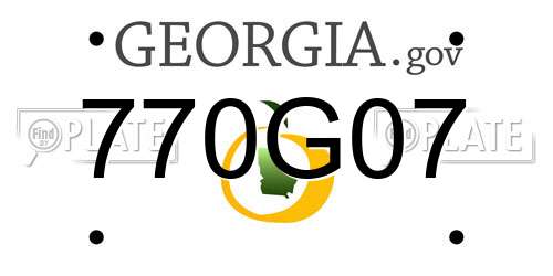 770G07 Georgia License Plate