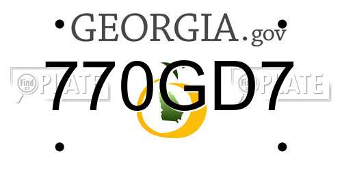 770GD7 Georgia License Plate