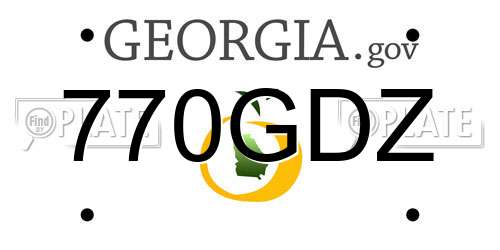 770GDZ Georgia License Plate