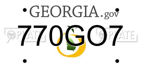 770GO7 Georgia License Plate
