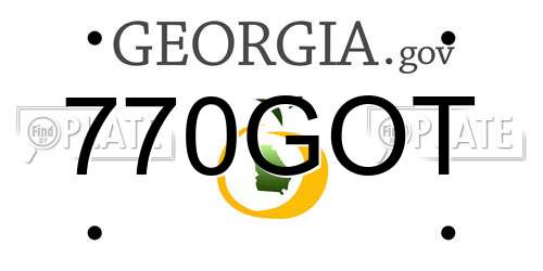 770GOT Georgia License Plate