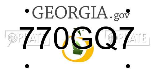 770GQ7 Georgia License Plate