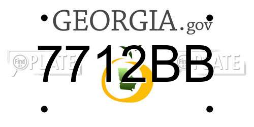 7712BB Georgia License Plate