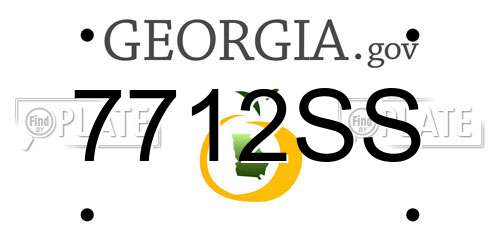 7712SS Georgia License Plate